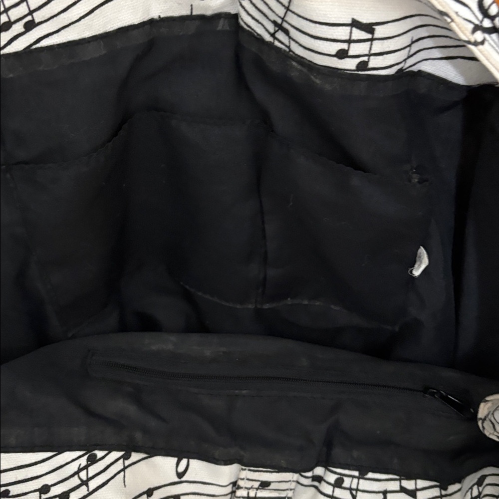 Musical Note Patterned Tote Bag - Picture 3 of 4